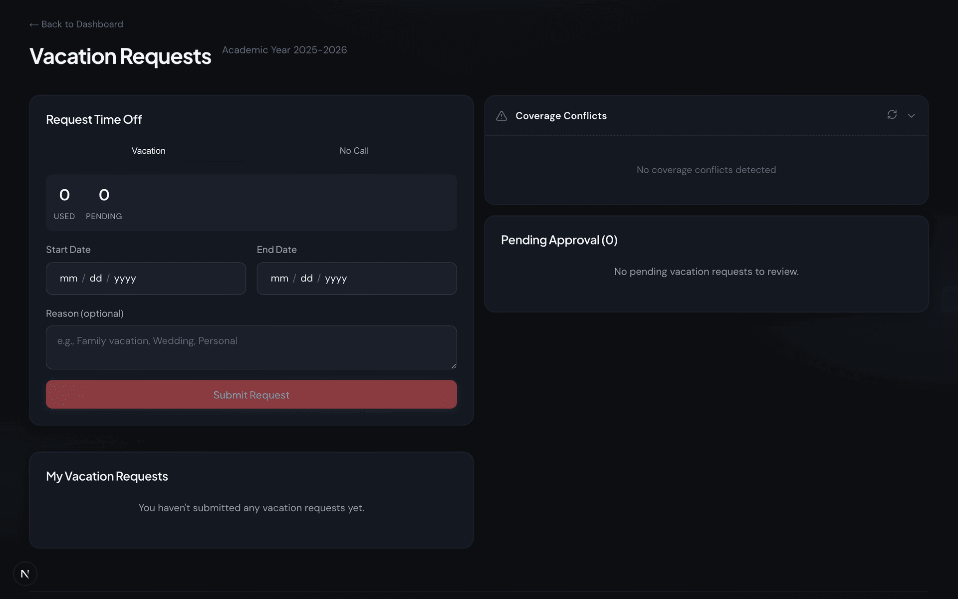 Time-off request management